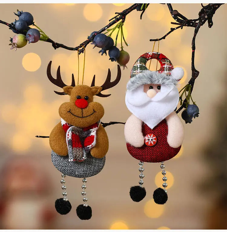 4 pçs decorações da árvore de natal pendurado ornamentos de natal conjunto decorações do boneco de neve pendurado pingentes