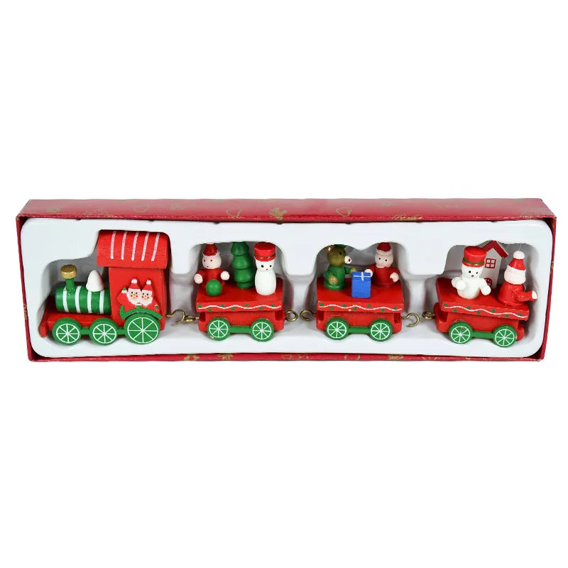1pc trem de natal ornamentos de madeira 2024 decoração de natal para casa crianças natal navidad noel presente ano novo 2025 fontes de festa