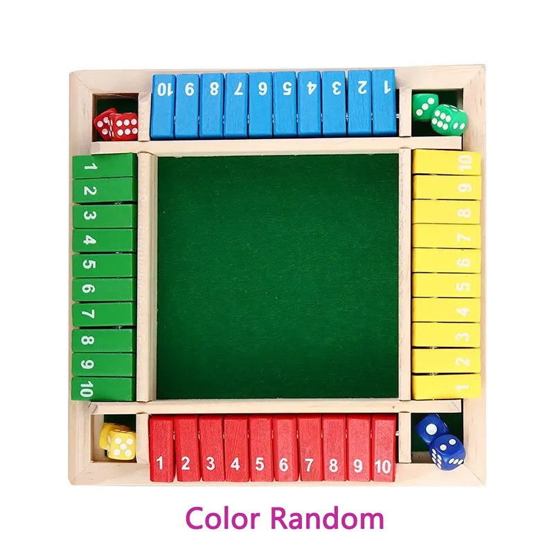 Deluxe quatro lados 10 números fechar a caixa jogo de tabuleiro conjunto dados festa clube beber jogos para adultos famílias