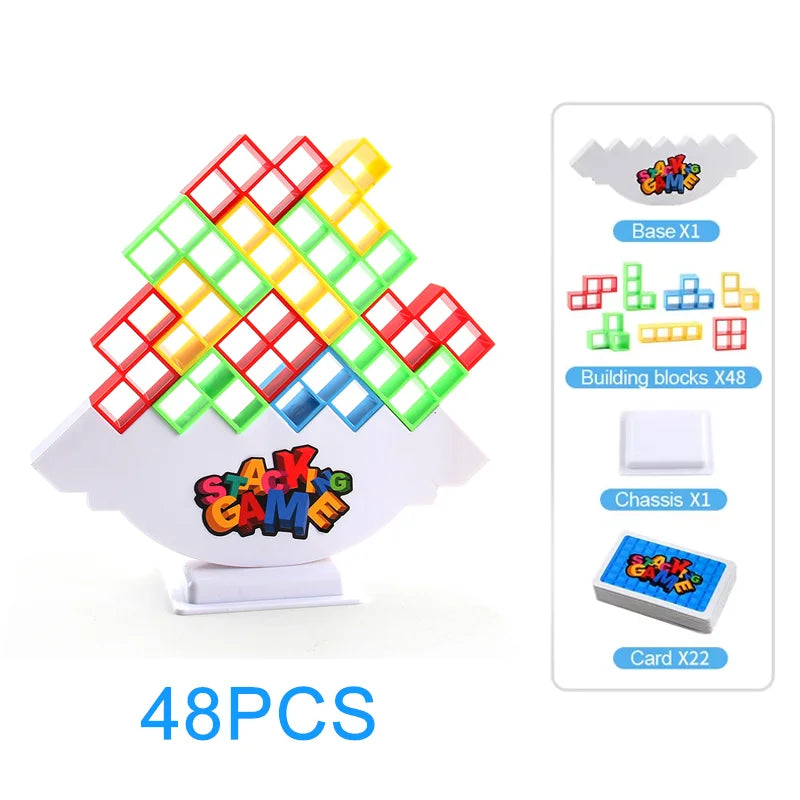 48-64 pçs torres de equilíbrio empilhamento jogos de tabuleiro para adultos festa de família viagem crianças brinquedos de mesa diversão educacional jogo recreativo