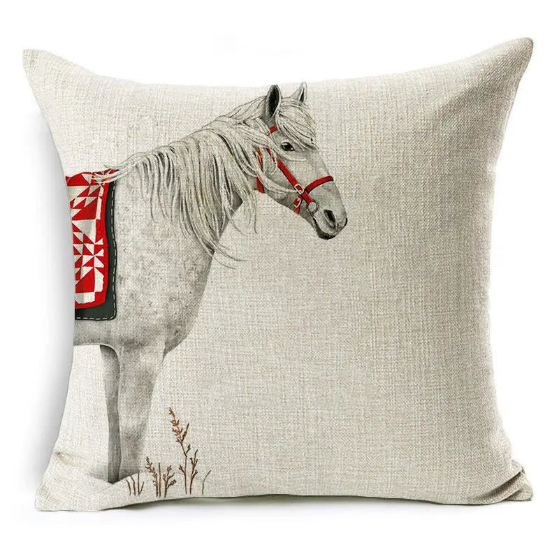 Fronha de almofada para decoração de natal, capa de almofada de desenho animado de linho para decoração de casa