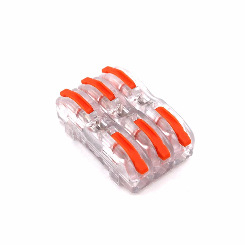 Conector de fio 222-412 blocos terminais de emenda de 2 pinos led iluminação de tira conectores rápidos elétricos mini conector de trilho condutor