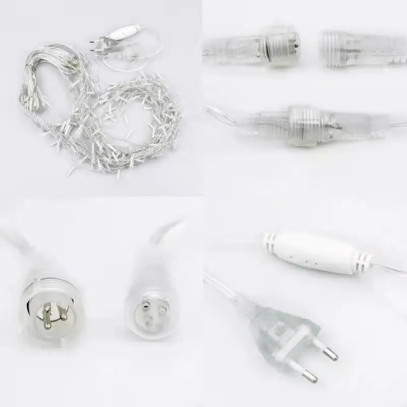 Decoração de Natal 2025 Garland de rua na casa Led Icicle Luzes Outdoor Festoon Cortina Garland 3/4M EU Plug Waterproof Connecter Para Ano Novo / Casamento / Festa / Natal / Garden Decor