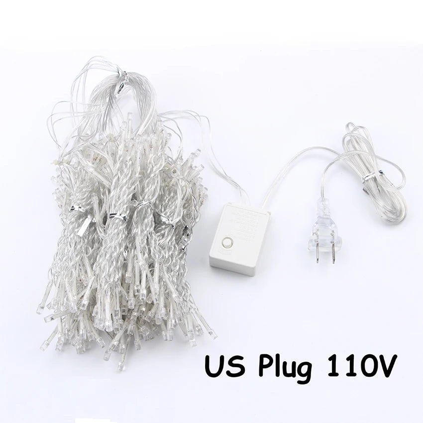 2x 2/3x 2/6x3m luz da corda de fadas do casamento natal 300 led guirlanda do feriado para festa jardim ao ar livre casa rua cortina decoração