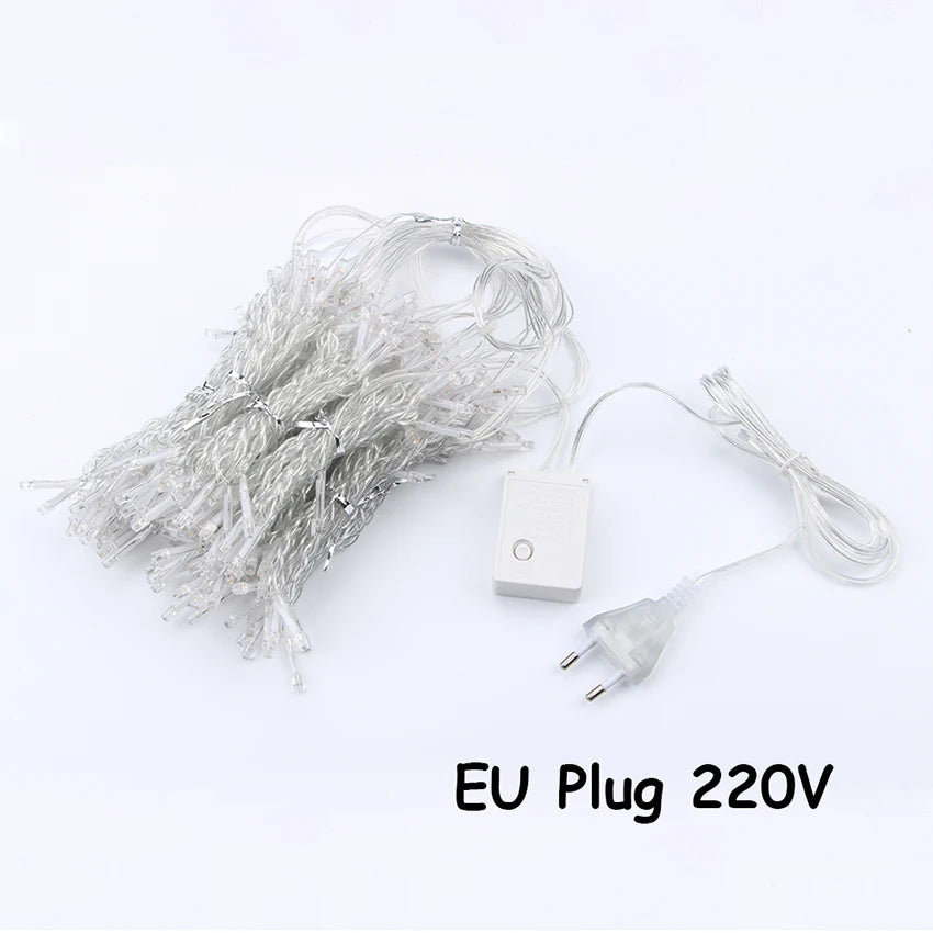 2x 2/3x 2/6x3m luz da corda de fadas do casamento natal 300 led guirlanda do feriado para festa jardim ao ar livre casa rua cortina decoração