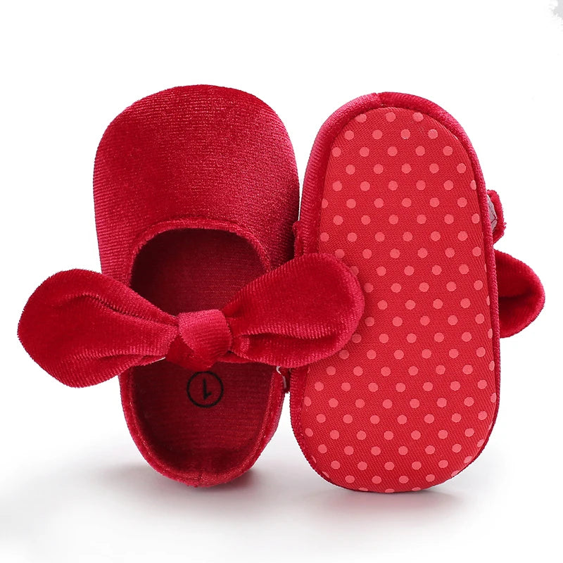 Christmas Baby Shoes Soft Soles Toddler Shoes for Girls 0-1 Year Old Red Casual Toddler Shoes for Children