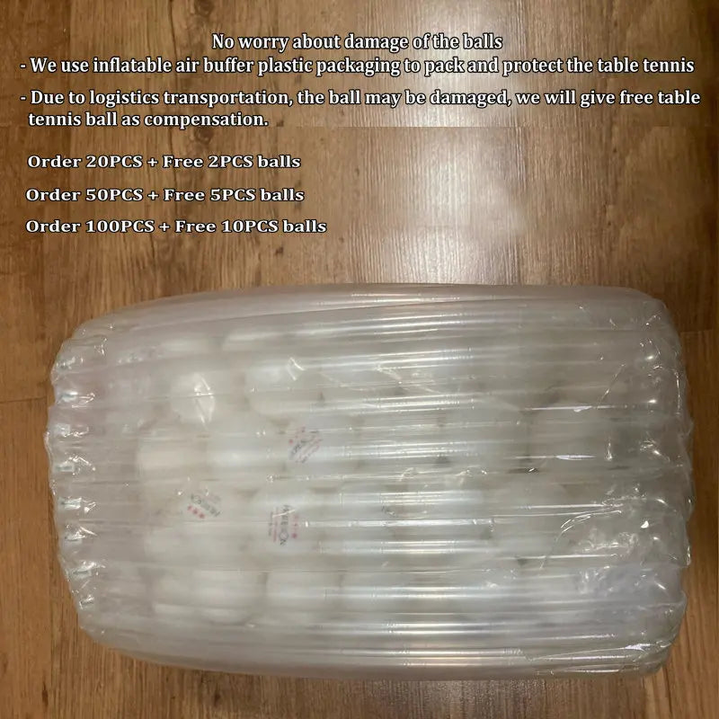 Huieson-bolas do treinamento do tênis de mesa, bolas do pingue-pongue, plástico do ABS, fósforo, material novo, 3 estrelas, 10, 20, 50, 100, 2.8g