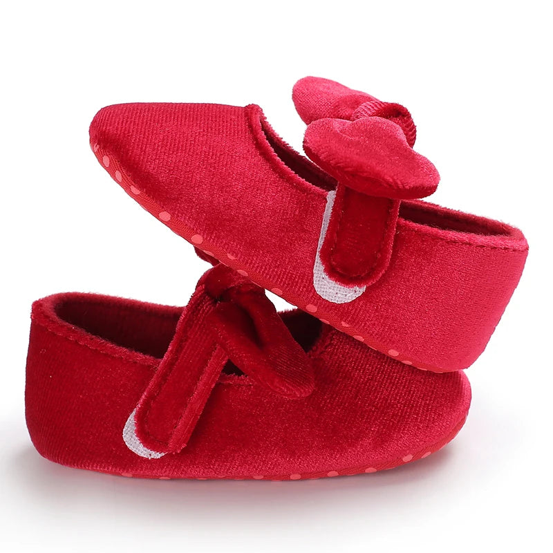 Christmas Baby Shoes Soft Soles Toddler Shoes for Girls 0-1 Year Old Red Casual Toddler Shoes for Children