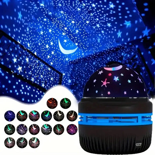 Led céu estrelado luzes da noite usb rotativa lâmpada do projetor bola mágica lua estrela luzes de natal casa quarto atmosfera decorações