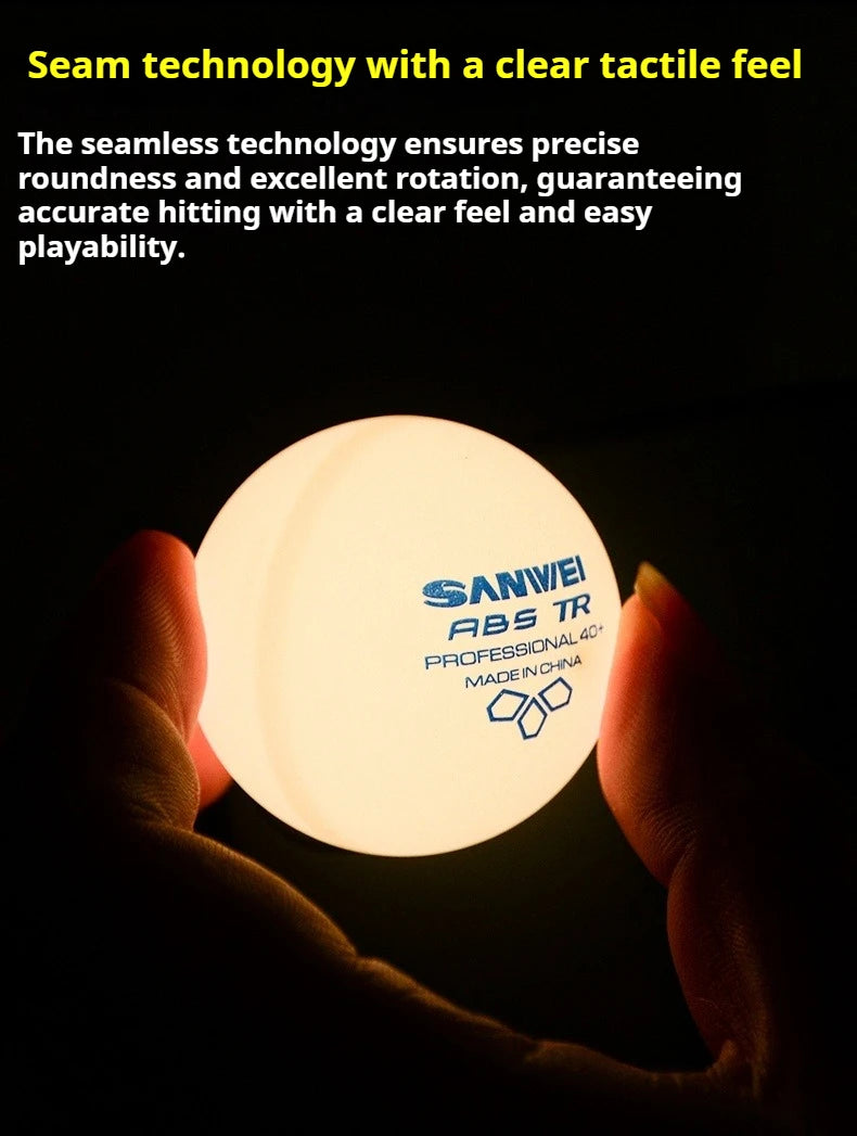 SANWEI TR 3 estrelas bolas de tênis de mesa 40 + ABS novo material com costura durável profissional bolas de pingue-pongue para treinamento 50/100 peças