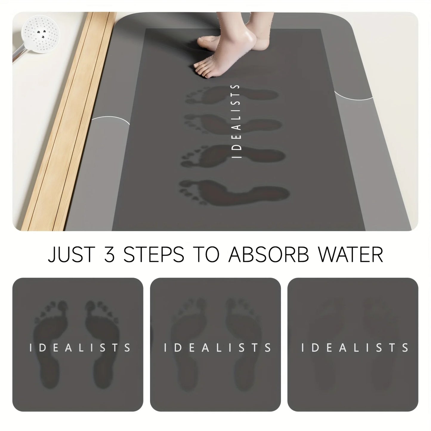 Tapete de banho de terra diatomácea super absorvente antiderrapante de secagem rápida tapete macio para banheiro chuveiro lavanderia quarto cozinha rv