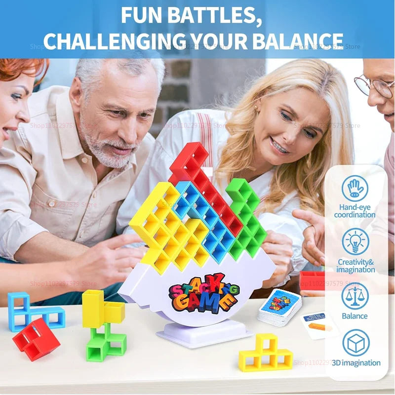 48-64 pçs torres de equilíbrio empilhamento jogos de tabuleiro para adultos festa de família viagem crianças brinquedos de mesa diversão educacional jogo recreativo