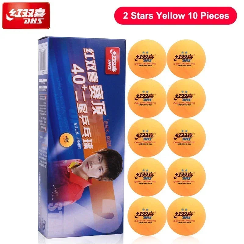 Dhs d40 + bi cor 3 estrelas bolas de tênis de mesa abs novo material com costura ittf aprovado bolas de ping pong para treinamento 10 pçs/caixa