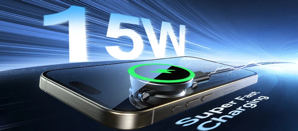 Joyroom Suporte magnético para carro N55 Ímã forte 15W Carregamento sem fio 360 °   Suporte dobrável para telefone com rotação Carregador rápido para carro JR-ZS408