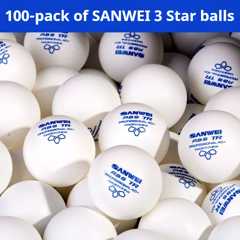SANWEI TR 3 estrelas bolas de tênis de mesa 40 + ABS novo material com costura durável profissional bolas de pingue-pongue para treinamento 50/100 peças