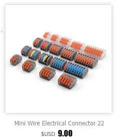 Conector de fio 222-412 blocos terminais de emenda de 2 pinos led iluminação de tira conectores rápidos elétricos mini conector de trilho condutor