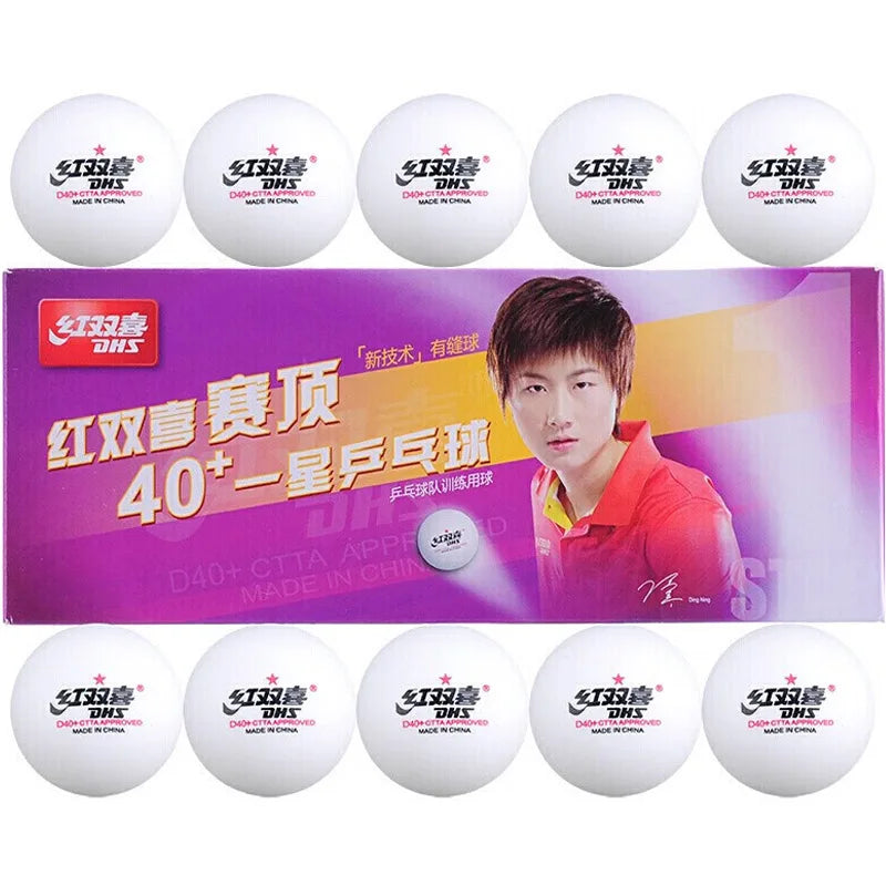 Dhs bolas de tênis de mesa 1 estrela d40 + bolas de pingue-pongue abs redondas balas de pingue-pongue duráveis para treinamento de nível recreativo vendas em massa