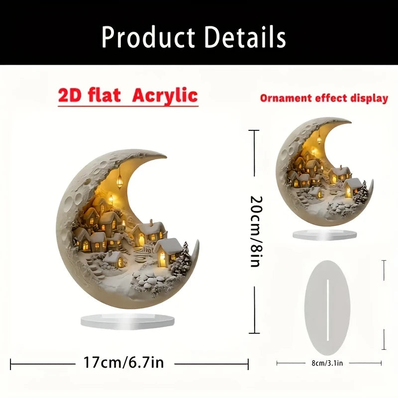 1pc natal lua casa decorações para casa ornamentos boêmio lua casa acrílico expositor crianças presente de natal 2026 ano novo