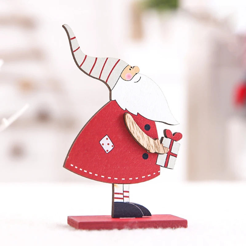 Árvore de Natal artesanal para crianças DIY, madeira estéreo, layout de cena, decorações de Natal, ornamentos quentes