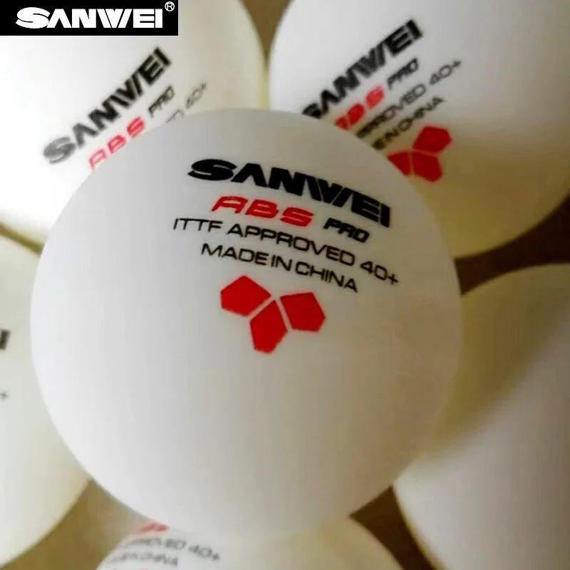 SANWEI ABS PRO 3-Star 40+ Bolas de tênis de mesa 6 unidades/caixa Novo material ITTF aprovado bolas de pingue-pongue costuradas para treinamento de competição