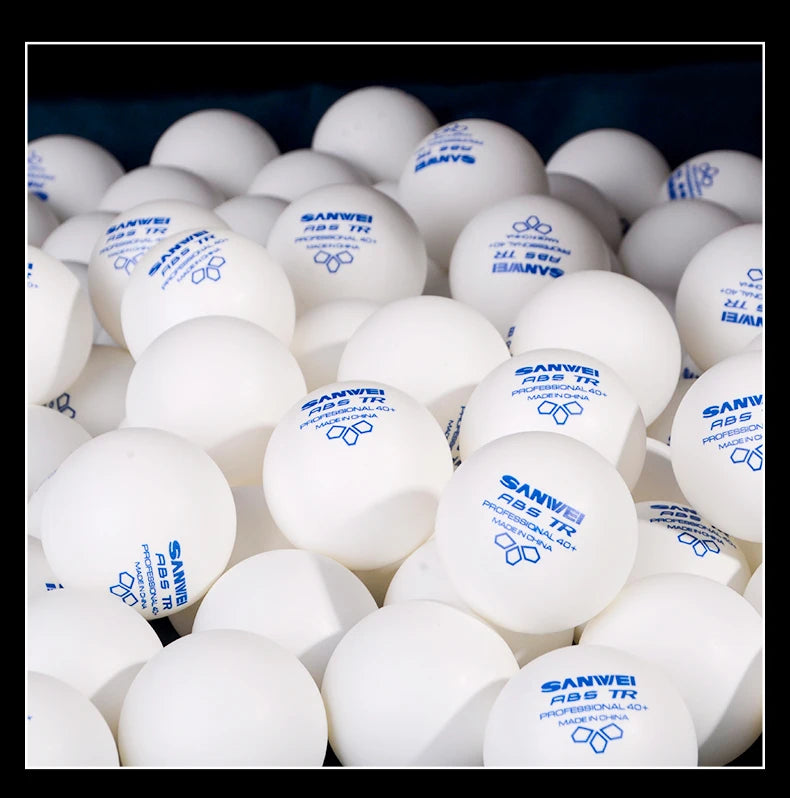 50/100 pçs sanwei 3 estrelas bolas de tênis de mesa abs novo material costurado bolas de ping pong 40 + profissional bola de ping pong treinamento do clube