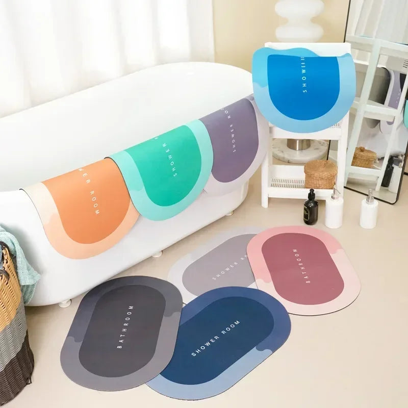 Super absorvente chuveiro tapete de banho banheiro antiderrapante tapete simples entrada da cozinha porta macia banheira lateral tapete de banho decoração de casa