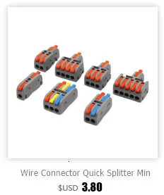 Conector de fio 222-412 blocos terminais de emenda de 2 pinos led iluminação de tira conectores rápidos elétricos mini conector de trilho condutor
