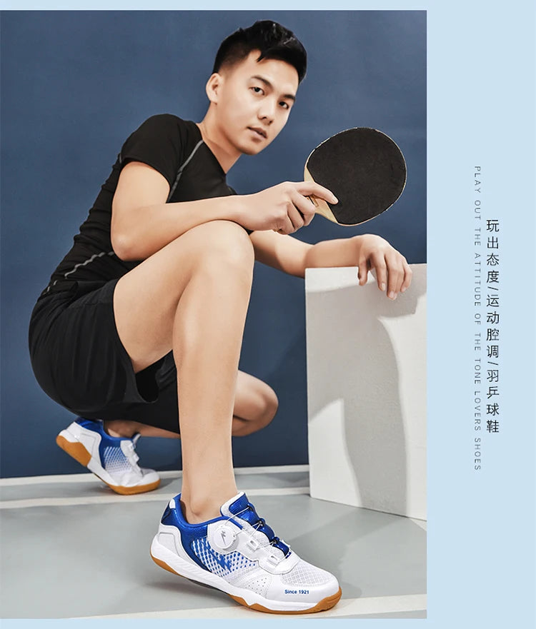 Tênis de mesa profissional tênis de mesa respirável sapatos de tênis de laço rápido calçado de treinamento confortável