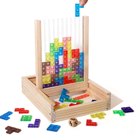 3d transparente tetris quebra-cabeça lógica pensando desenvolvimento cerebral dois jogadores tetris lógica divertido brinquedo educativo duas versões disponíveis