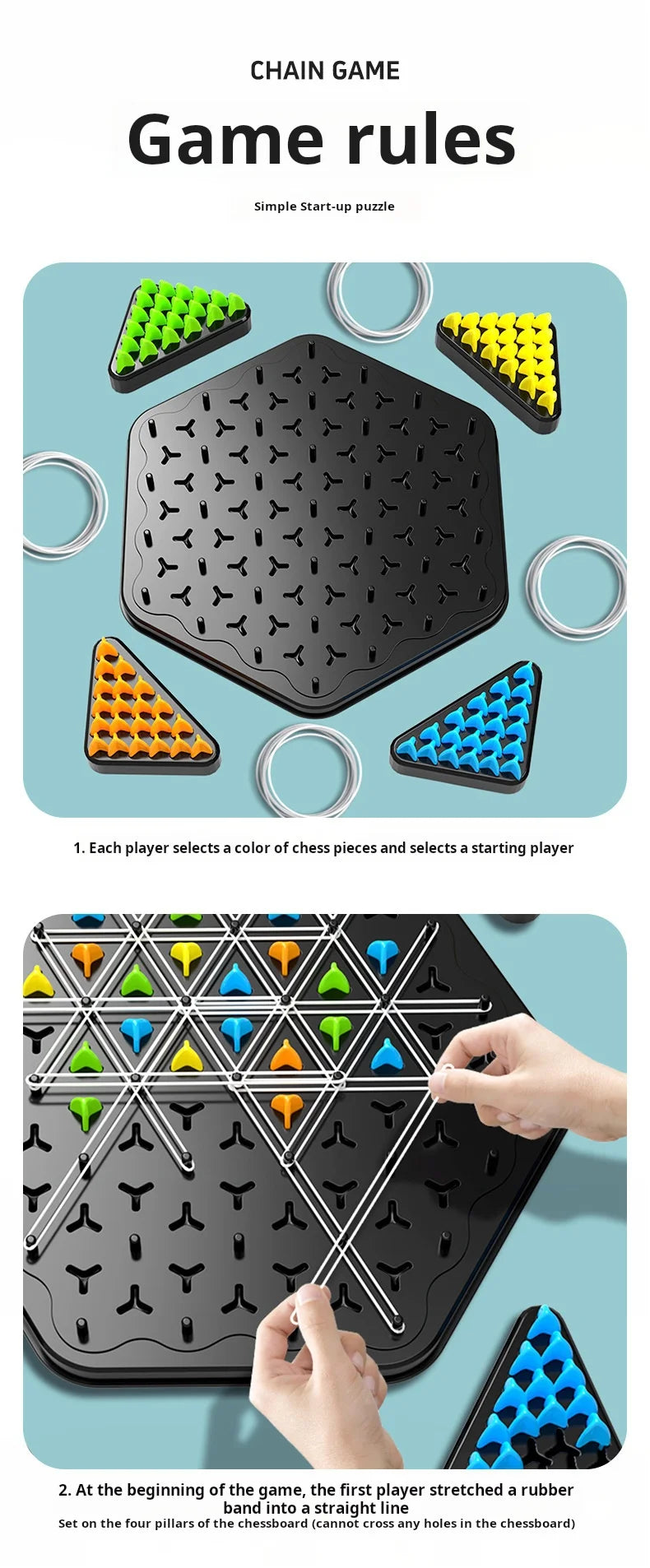 Corrente triângulo jogo de xadrez gatilho borracha jogo educacional interativo jogo batalha conjunto para festa família presente