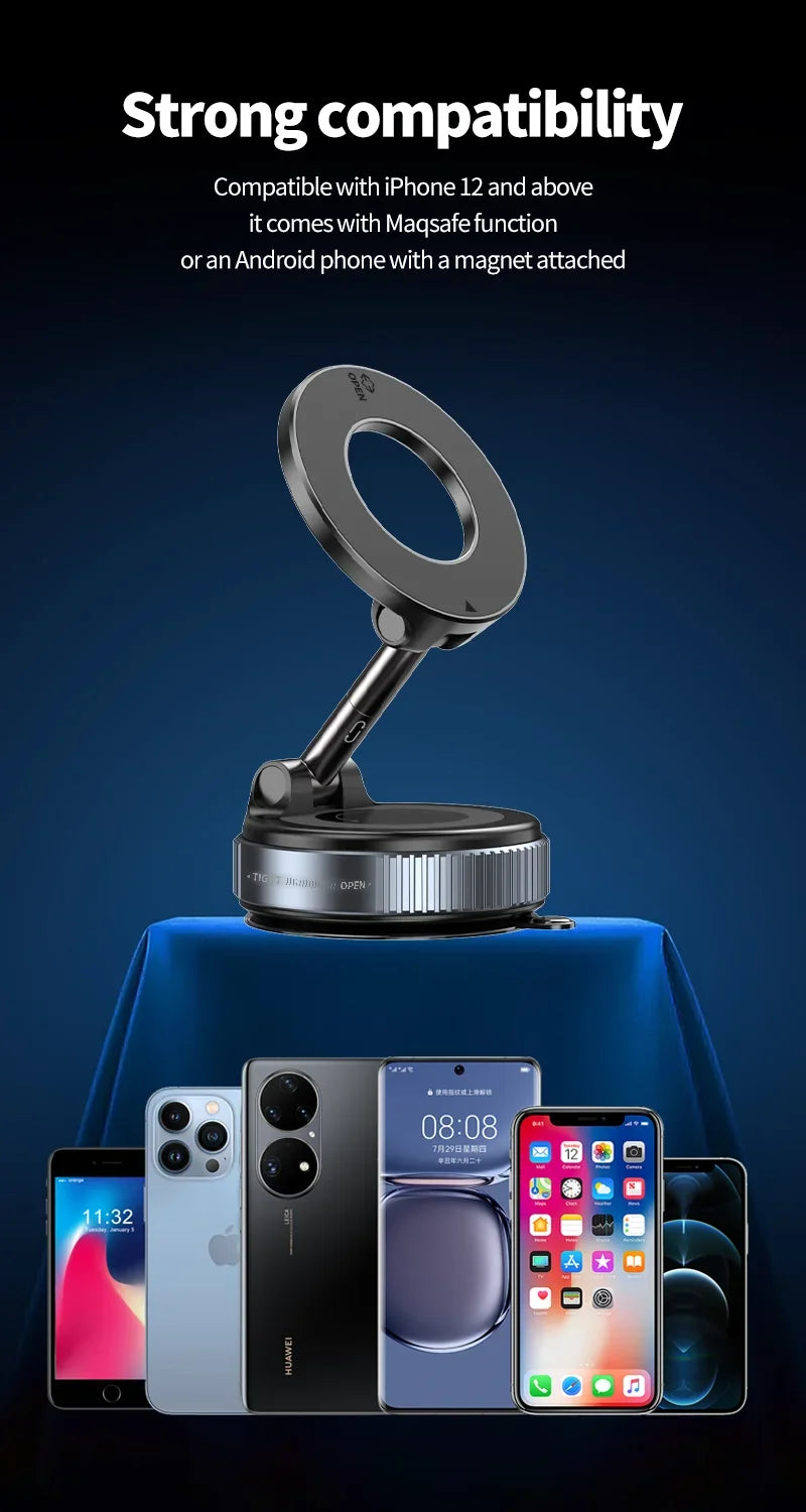 Xiaomi vácuo magnético suporte de carro multi-ângulos ajuste forte ímã sucção design dobrável suporte do telefone suporte de navegação