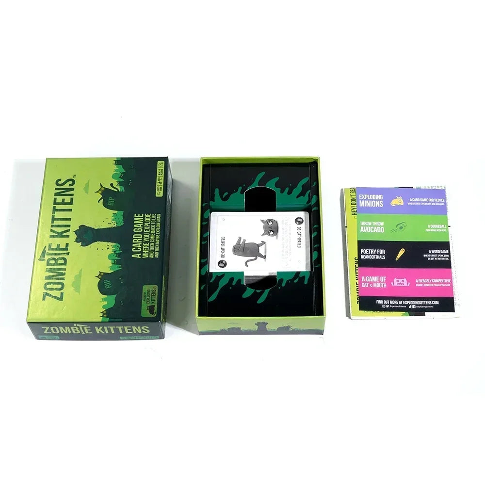 Jogo de cartas Zombie Kittens Diversos Jogos de cartas familiares para adultos Adolescentes Crianças para jogo de entretenimento noturno 2-5 Playe