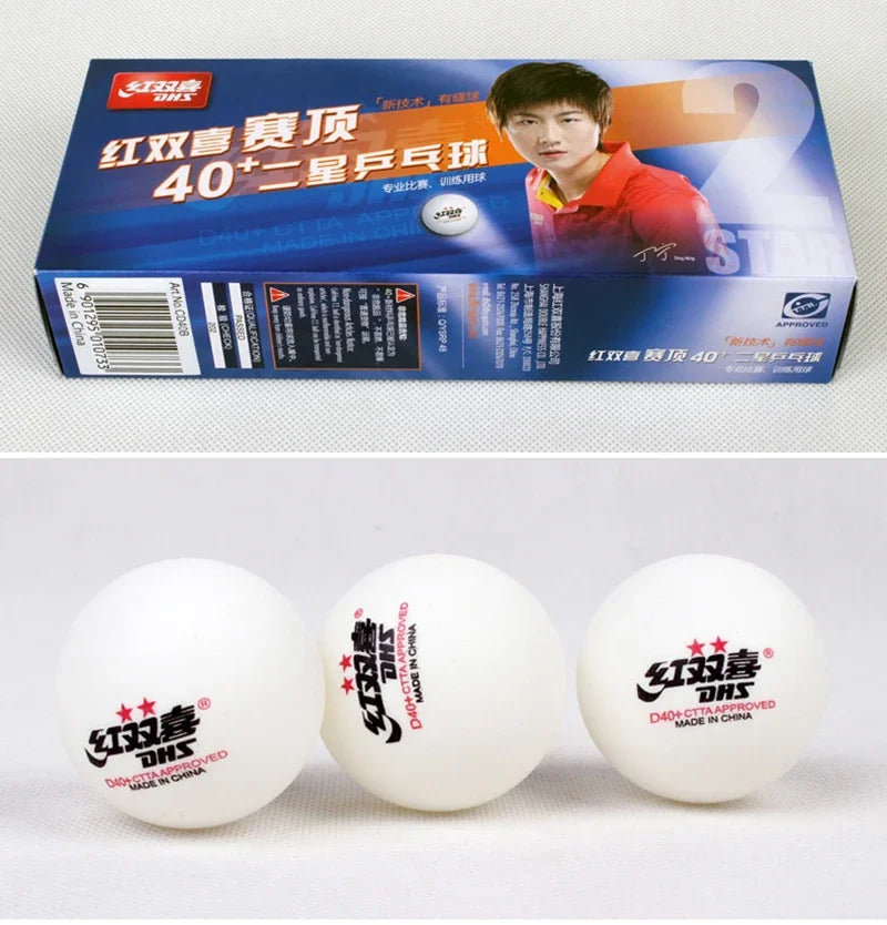Dhs d40 + bi cor 3 estrelas bolas de tênis de mesa abs novo material com costura ittf aprovado bolas de ping pong para treinamento 10 pçs/caixa
