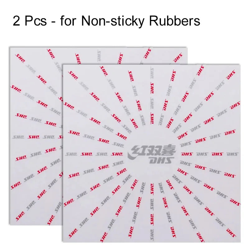 Película protetora de borracha para tênis de mesa DHS 2 peças para acessórios de pingue-pongue de borracha não pegajosa