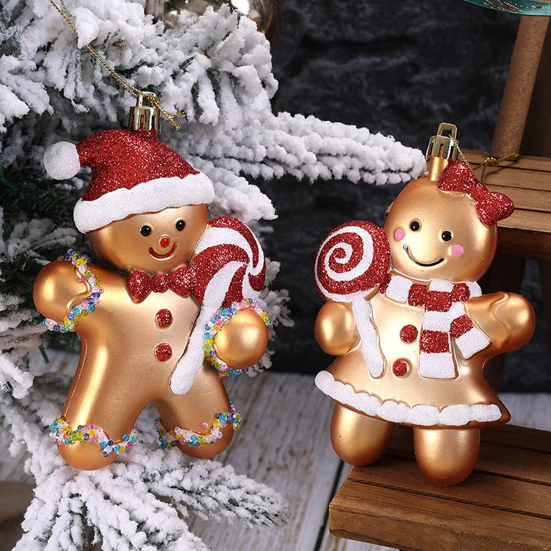 1pc natal gingerbread man decoração do feriado pingente, árvore de natal pendurado peça de decoração