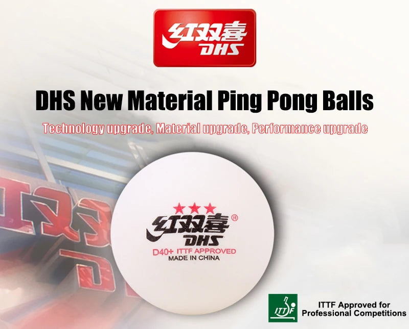 Dhs d40 + bi cor 3 estrelas bolas de tênis de mesa abs novo material com costura ittf aprovado bolas de ping pong para treinamento 10 pçs/caixa