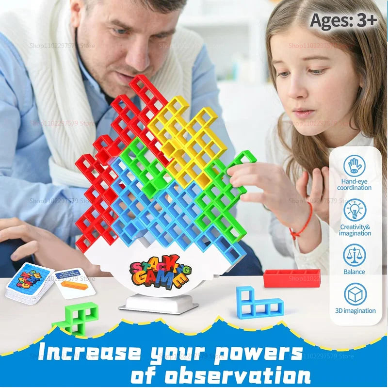 48-64 pçs torres de equilíbrio empilhamento jogos de tabuleiro para adultos festa de família viagem crianças brinquedos de mesa diversão educacional jogo recreativo