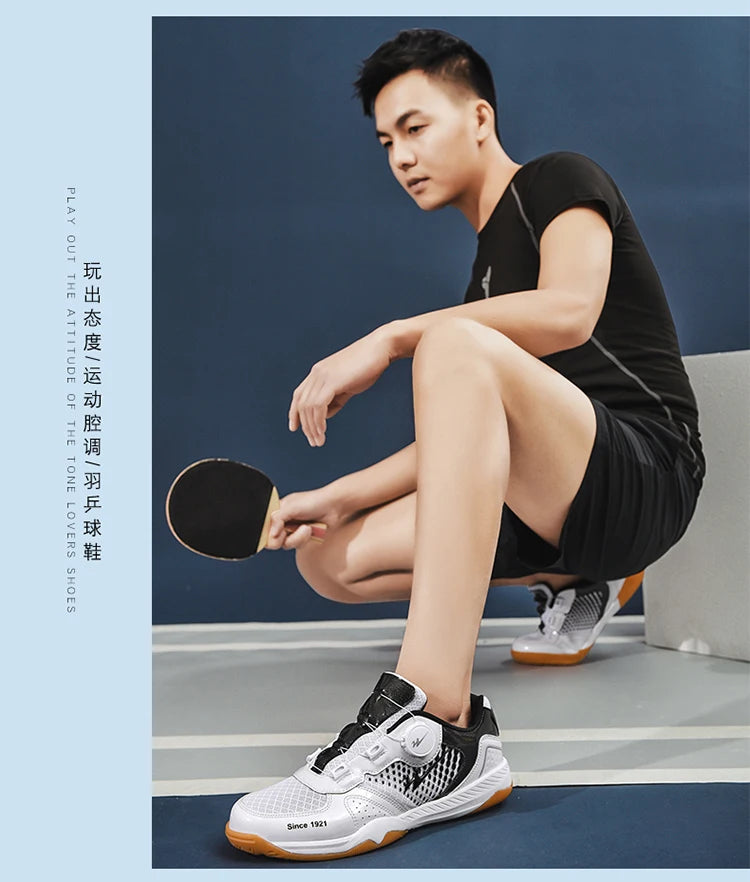 Tênis de mesa profissional tênis de mesa respirável sapatos de tênis de laço rápido calçado de treinamento confortável