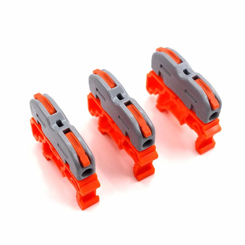 Conector de fio 222-412 blocos terminais de emenda de 2 pinos led iluminação de tira conectores rápidos elétricos mini conector de trilho condutor