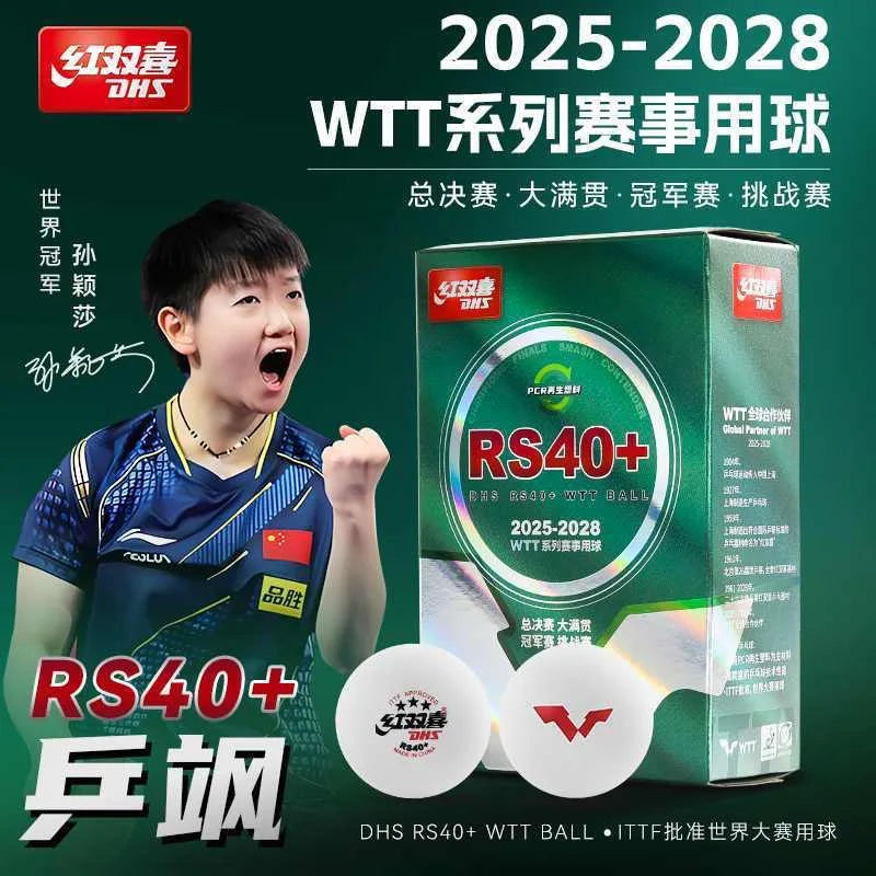 DHS 3-Star RS40+ Ball 2025-2028 WTT Competição ITTF 3 Star Bola de tênis de mesa DHS Bola de pingue-pongue