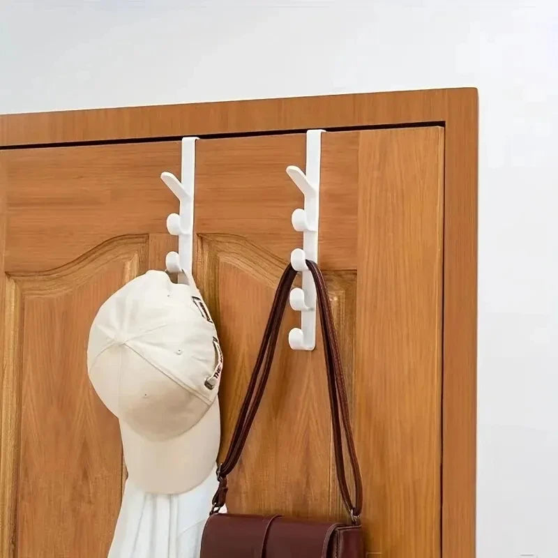 1pc cabide de porta do quarto roupas pendurado rack sobre a porta plástico ganchos de organização de armazenamento doméstico, suporte de bolsa para sacos trilhos