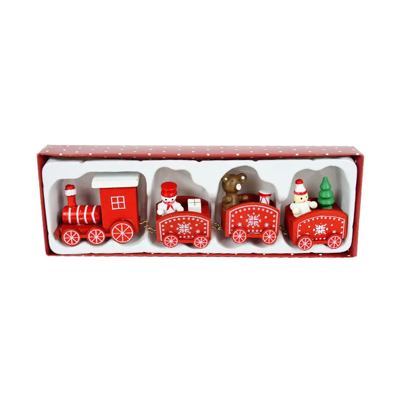 1pc trem de natal ornamentos de madeira 2024 decoração de natal para casa crianças natal navidad noel presente ano novo 2025 fontes de festa