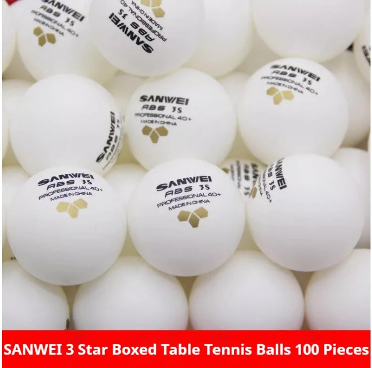 50/100 pçs sanwei 3 estrelas bolas de tênis de mesa abs novo material costurado bolas de ping pong 40 + profissional bola de ping pong treinamento do clube