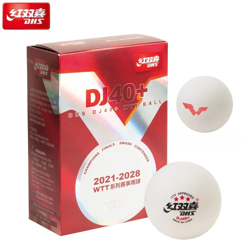 6 pçs/caixa dhs wtt bolas de tênis de mesa dj40 + novo material jogos de bola de pingue-pongue 3 estrelas 2025 wtt competição bolas de tênis de mesa ittf
