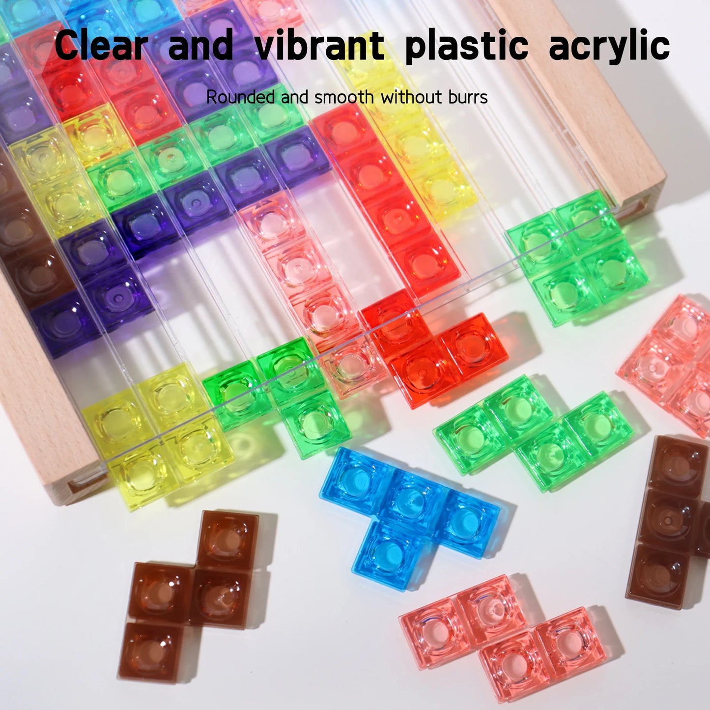 3d transparente tetris quebra-cabeça lógica pensando desenvolvimento cerebral dois jogadores tetris lógica divertido brinquedo educativo duas versões disponíveis