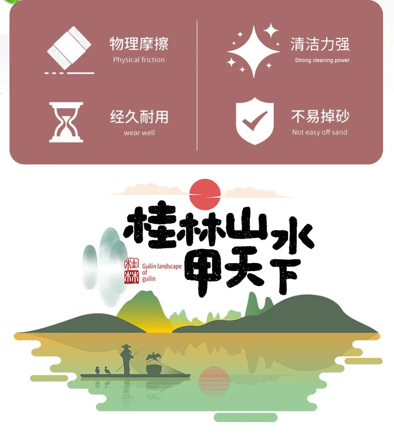 Esponja mágica potência engrossar dupla face pratos escovas de limpeza cozinha limpar ferrugem escovação pote inferior preto mancha artefato