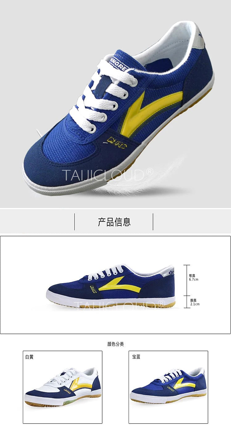 Tênis de mesa para homens e mulheres, tênis de treinamento de lona, sola de tendão de vaca, antiderrapante