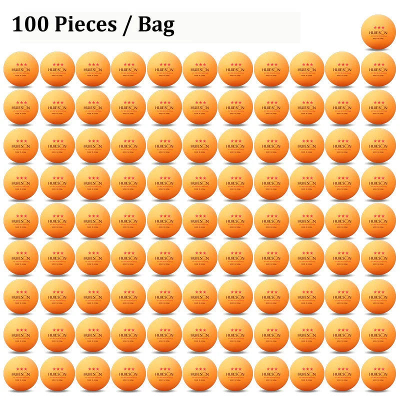 Huieson-bolas do treinamento do tênis de mesa, bolas do pingue-pongue, plástico do ABS, fósforo, material novo, 3 estrelas, 10, 20, 50, 100, 2.8g