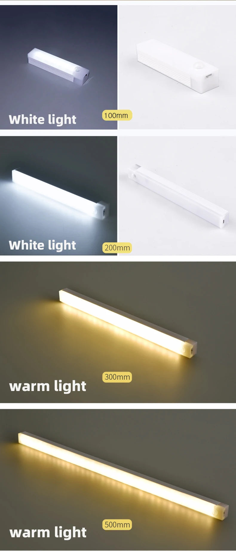 Sem fio led luzes da noite sensor de movimento luzes armário cozinha luzes da noite quarto detector luz armário escada retroiluminado