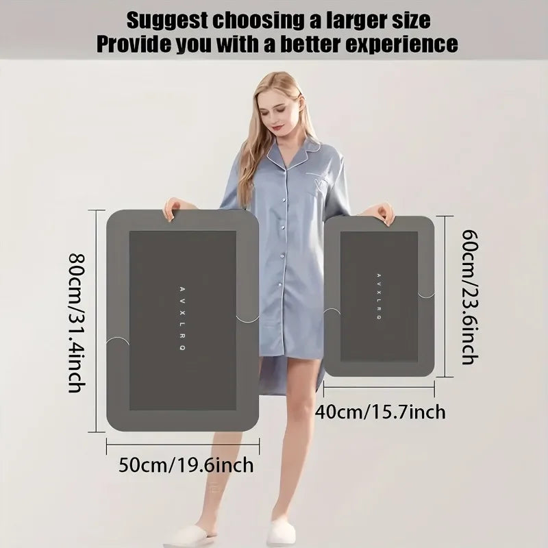 Tapete de banho de terra diatomácea super absorvente antiderrapante de secagem rápida tapete macio para banheiro chuveiro lavanderia quarto cozinha rv